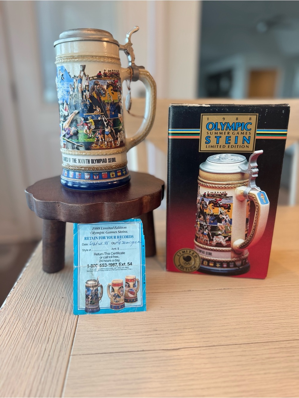 1988 Olympic Summer Games Limited Edition Decorative Stein - with certificate